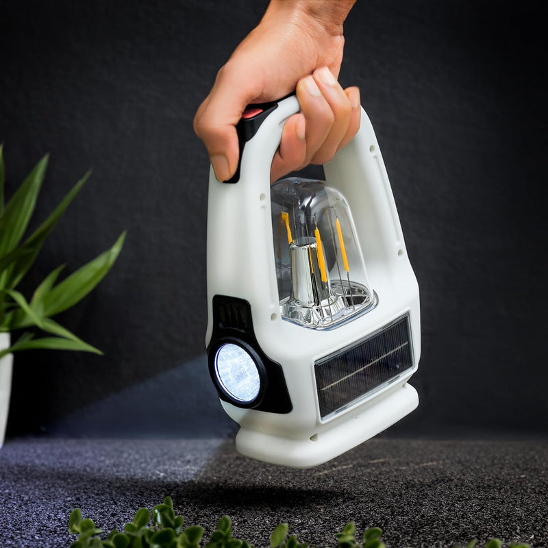 Olsenmark Rechargeable LED Tungsten Light with Solar- OME2841 Long Operating Time 4 Hours, Multi-Functional Lighting, COB Technology Portable and Light-Weight Design with Handle