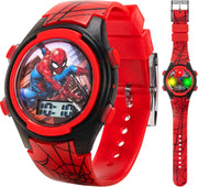 Accutime Kids Marvel Spider-Man Digital Quartz Plastic Watch for Boys & Girls with LCD Display - Red/Black
