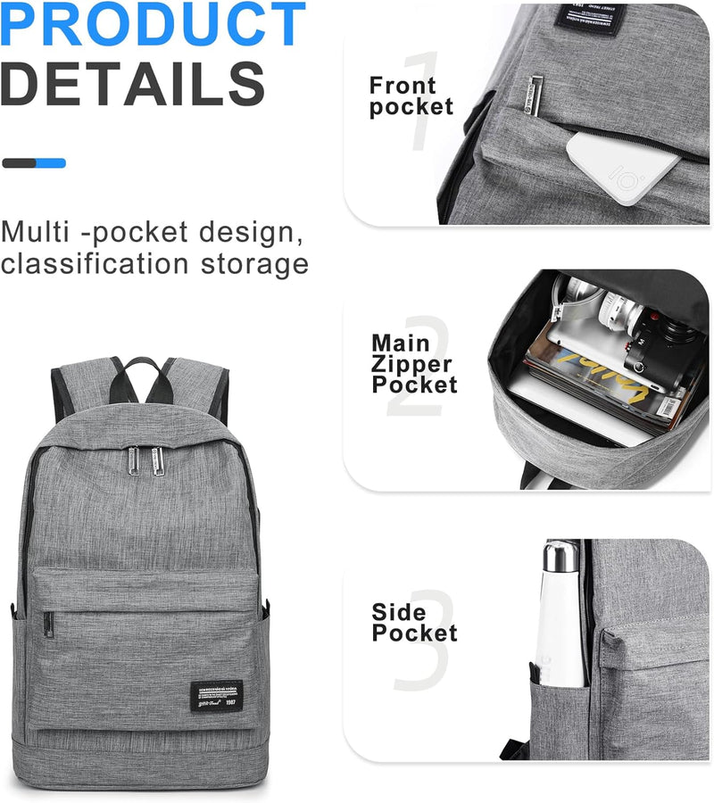 VECAVE Lightweight Casual Laptop Backpack Purse for Women,Travel Backpack with laptop compartment