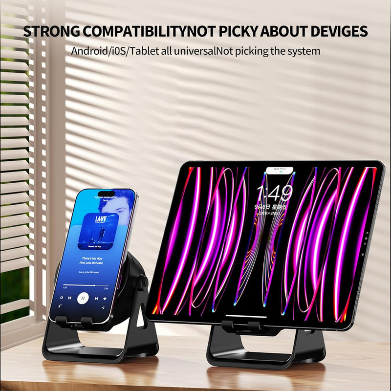 Wireless Induction Bluetooth Speaker,3 - in - 1 Multifunctional with RGB Lights wireless induction speaker,360 Rotation Phone Holder Compatible for Tablet iPhone Android, Gifts for Men Women