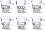 FEELINGS Glass Tea Mug 6PCS Set Coffee & Tea Cups,Crystal Clear, Durable, Heat-Resistant (190ML) - 140ML