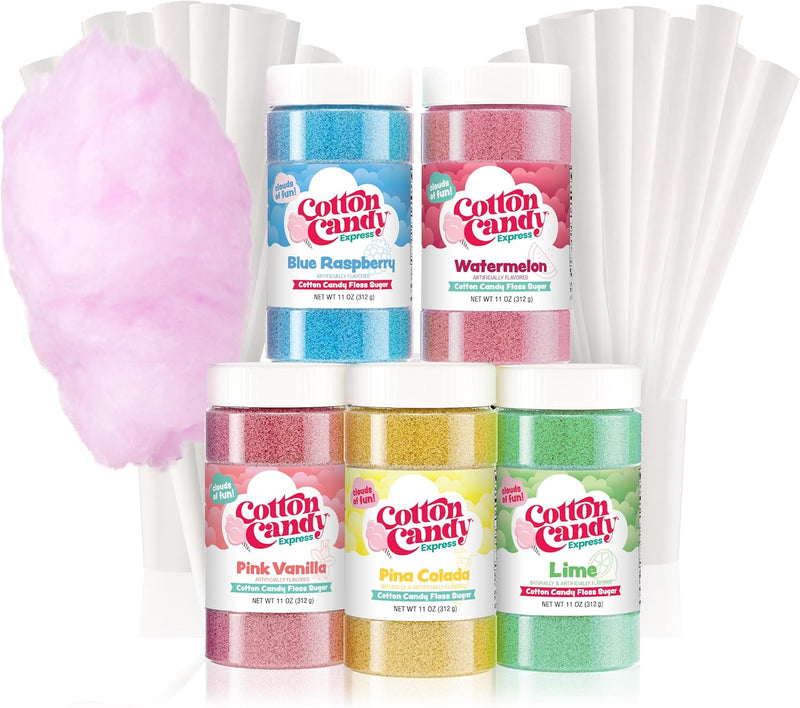 Cotton Candy Express Fun Pack Kit Features Cherry, Blue Ra - Vanilla