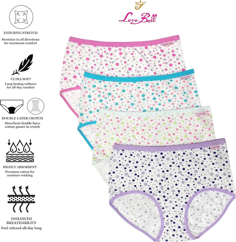 Premium Cotton Four-way stretch Panties - MULTIPACK - Regular and Plus Sizes - Classic Briefs for Women