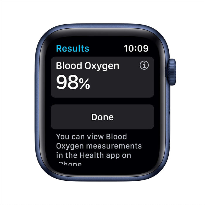 Apple Watch Series 6 (GPS, 44mm) - Space Grey Aluminium Case with Black Sport Band (Renewed)