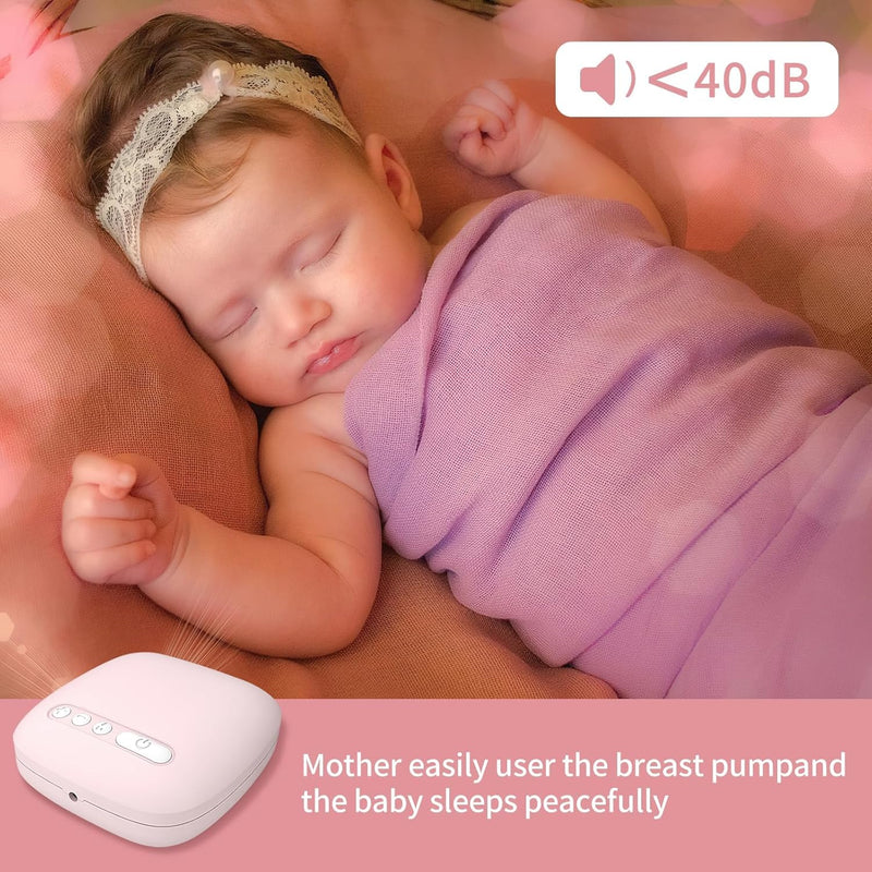 Mumoo Bear Electric Breast Pump, Portable Breast Feeding Pump Nursing Breast Massage With 2 Modes And 9 Suction Levels, Bpa Free Single Breast Milk (Pink)
