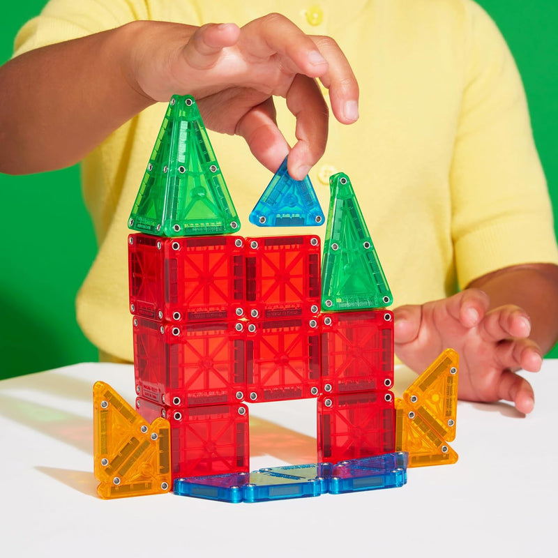 MAGNA-TILES microMAGS 26-Piece Travel Magnetic Construction Set Bold Colors, The Original Magnetic Building Brand