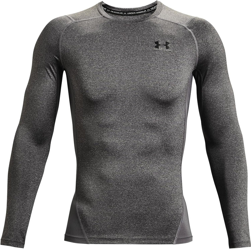 mens Heatgear Armour Long Sleeve Compression T-shirt (pack of 1) - Carbon Heather / / Black