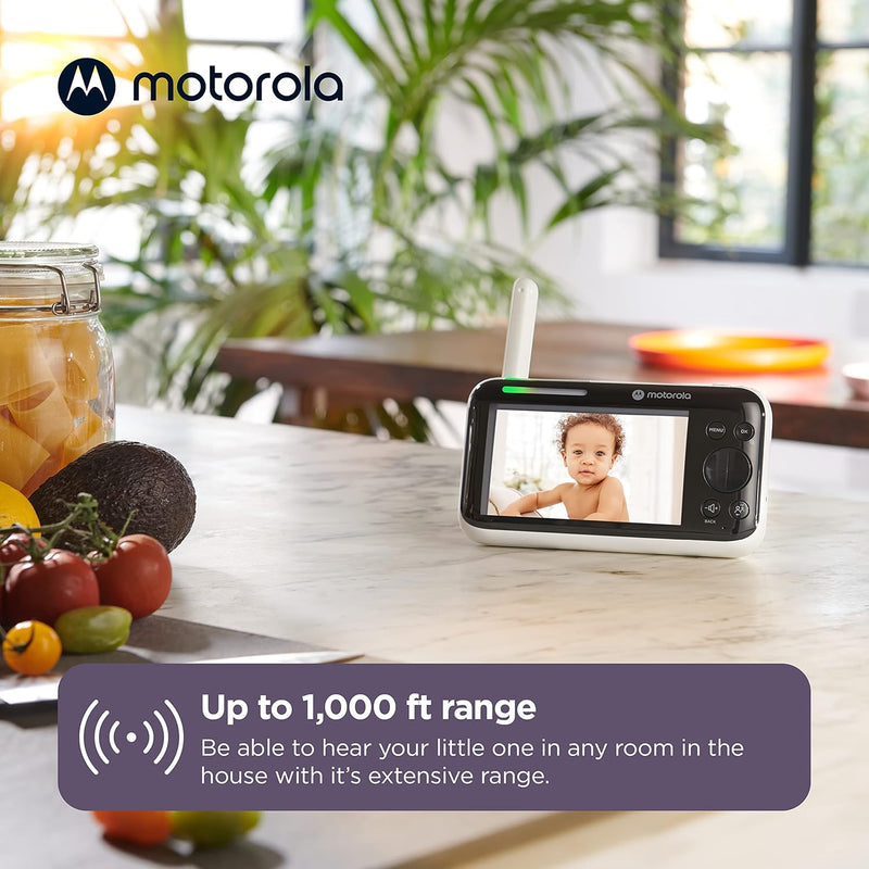 Motorola Nursery Baby Monitor PIP1510 Connect - 5" WiFi Video Baby Monitor with Camera, Wall Mount, HD 1080p - Smart Phone App, 1000ft Range, Two-Way Audio, Remote Pan-Tilt-Zoom, Room Temp, Lullabies