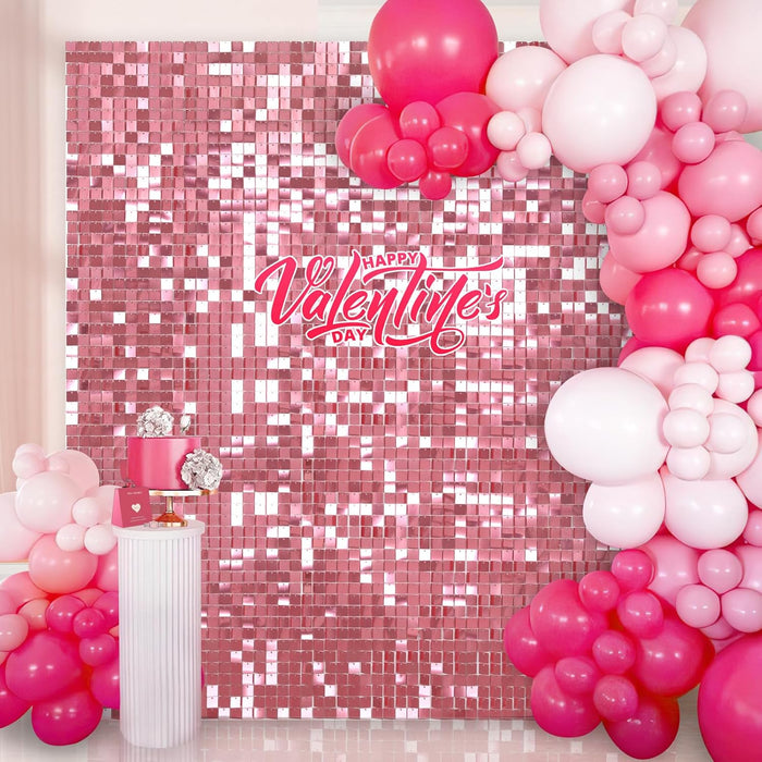 LuoluoHouse Shimmer Wall Panel Sequin Backdrop Panels 12 Packs-Iridescent Silver Backdrop for Graduation Anniversary Backdrop Wall Backdrops Engagement Decoration