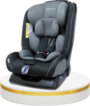 Nurtur Otto Baby/Kids 4-in-1 Car Seat - 4 Position Recline - 5-Point Safety Harness 10 Level Adjustable Headrest, 0 months to 12 years (Group 0+/1/2/3), Upto 36kg Black/Grey