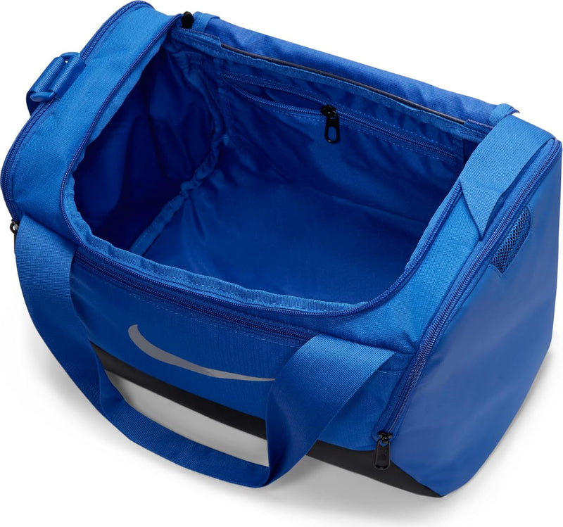 Nike Brsla Xs - 9.5 (25L) Duffel Bags For Mens Game Royal/Black/(Metallic Silver) 1Size