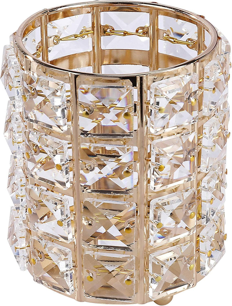 Portal AE Crystal Makeup Organizer - Gold Crystal Makeup Brush Holder Storage Organizer 10 * 12 (1 Piece)