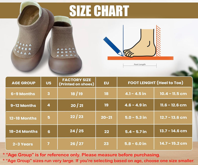 Dookeh Baby Sock Shoes Boys Girls First Walking Shoes Non-Slip Slippers Soft Sole Sneakers Toddler Infant Babygirl