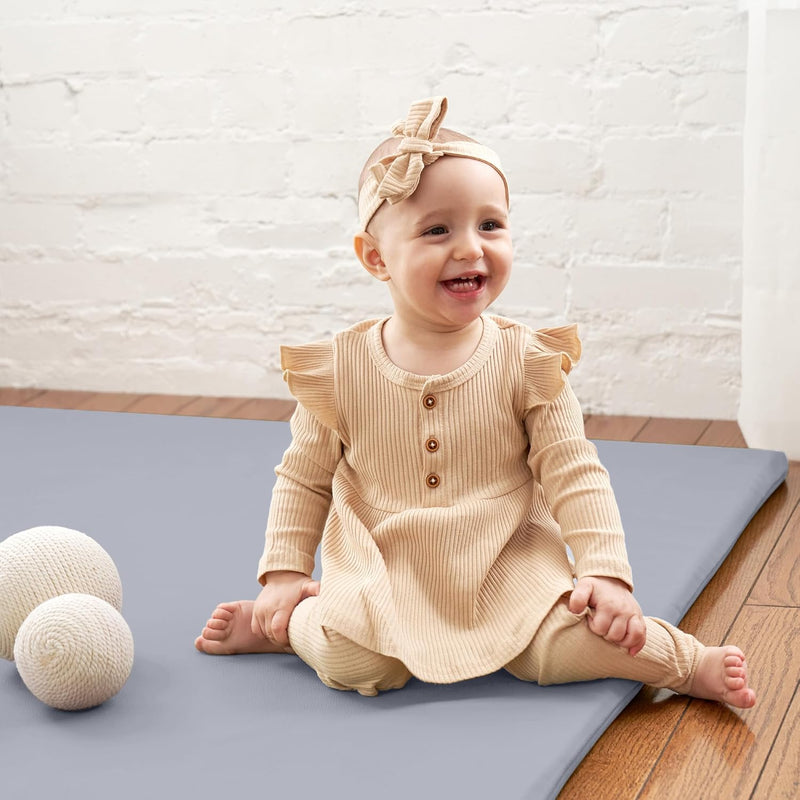 Stylish Padded Baby Play Mat for Your Boy or Girl - Extra Thick & Super Soft Vegan Leather Floor Mat Creates A Safe Play Area for Little Ones - A Beautiful Playmat That Fits Nicely Into Any Playroom