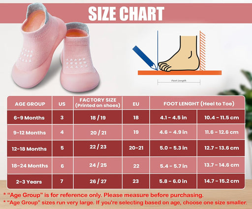 Baby Sock Shoes Boys Girls First Walking Shoes Non-Slip Slippers Soft Sole Sneakers Toddler Infant Babygirl - A3-pink