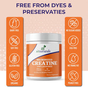 Aitnaturals 100% Micronized Creatine Monohydrate Powder Unflavoured - 400g/80 servings Muscle Building Support, Boosts Energy, Replenishes ATP Levels, Post Workout Supplement, Non-GMO, Gluten-Free
