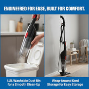 Westinghouse USA 3-in-1 Stick Vacuum Cleaner Black 600W Upright & Handheld 17Kpa Suction, Lightweight Design, 1.2L Dust Capacity (UAE Version) - 2 Years Warranty