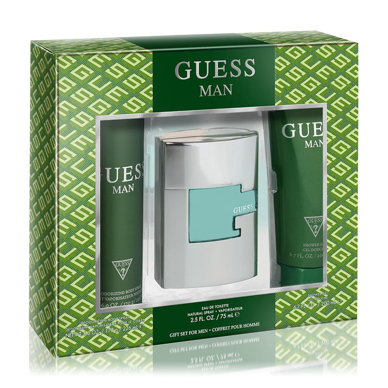 Guess Green For Men Set Edt 75Ml + Sg 200Ml + Body Spray 226Ml (2023) Transparent/Combination