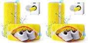 MOMENT Large Shoe Washing Machine Bag, 38x18cm Chenille Microfiber Sneaker Laundry Bag, 360 Scrubbing Deep Cleaning Reusable Shoe Washing Bags for Trainers, Sport Running Shoes (Yellow) - Yellow XL Large (Pack of 2)