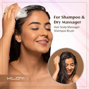KLOY Round Hair Scalp Manual Massager Shampoo Hair Brush, Super Soft Bristles for Exfoliating, Anti-Dandruff (Texture Beige)
