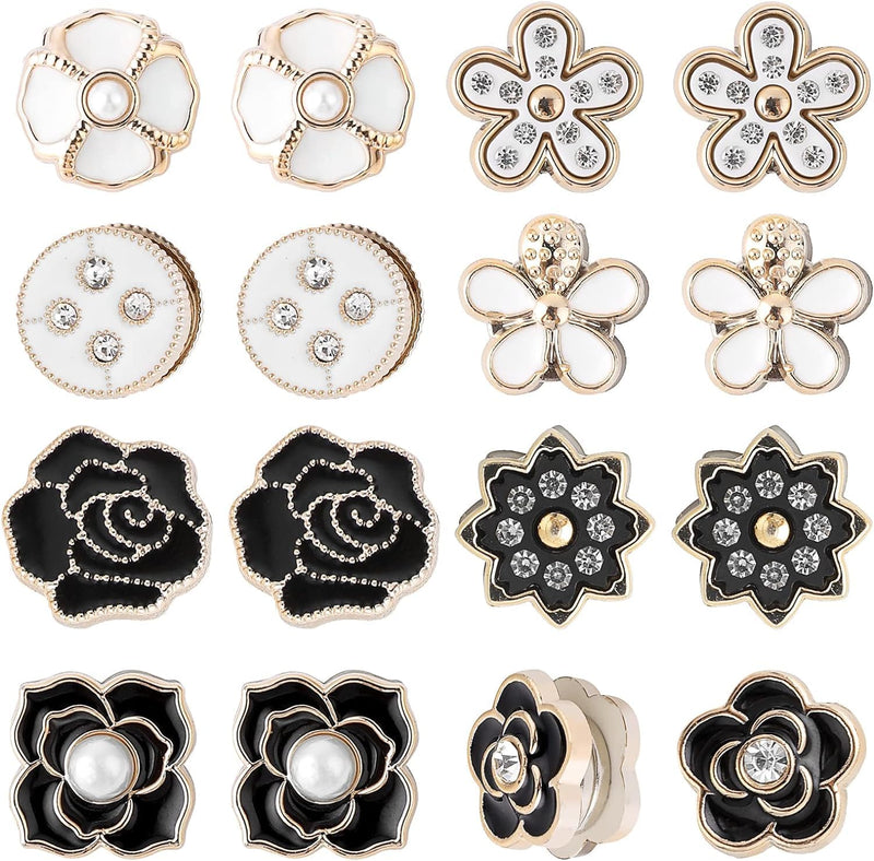 KOWVOWZ 8 Pairs Hijab Magnetic Pins, Strongest Commercial Strength Hijab Pins for Women, Flower Shaped Safety Pins Multi-Use Muslim Scarf Magnetic Hijab Buttons