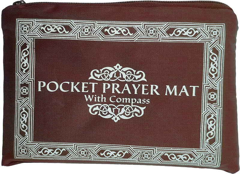 GOGO Al-Salat Travel Pocket Prayer Mat, Portable Muslim Rug, Water Proof, Foldable, Portable in Pouch (with Qibla Compass,Assorted)