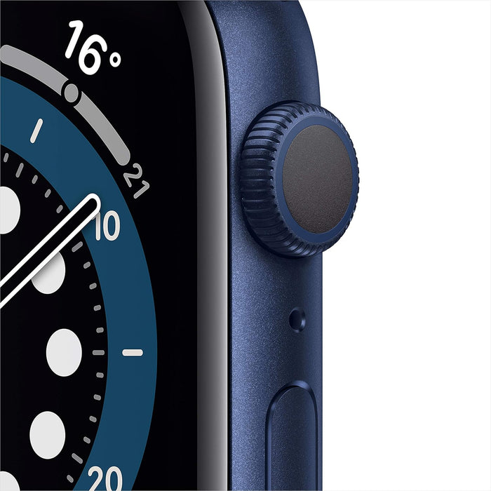 Apple Watch Series 6 (GPS, 44mm) - Space Grey Aluminium Case with Black Sport Band (Renewed)