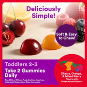 Organic Toddler Multivitamin, Daily Gummy Vitamins: Probiotics, Vitamin C, D3, Zinc, & B12 for Immune Support, Energy & Digestive Health, Fruit Flavor, 60 Gummies, 30 Day Supply