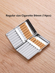 KUGUAN Stainless Steel Cigarette Case, 20pcs Slim/100's or 14pcs Regular/King Size, Moisture Proof, Durable, Portable, Good for Gift