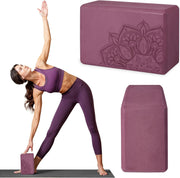 Yoga Block - Supportive Latex-Free EVA Foam Soft Non-Slip Surface for Yoga, Pilates, Meditation (Athenian Blush) (05-64086)