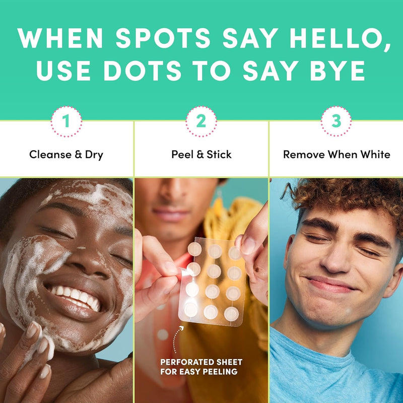 Dots for Spots Acne Patches - Pack Translucent Hydrocolloid Pimple Patch Spot Treatment Stickers for Face and Body - Fast-Acting, Vegan & Cruelty Free Skin Care, 60 Count (Pack of 1)
