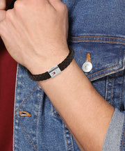 Round Braided Bracelet Mens Stainless Steel Bracelet