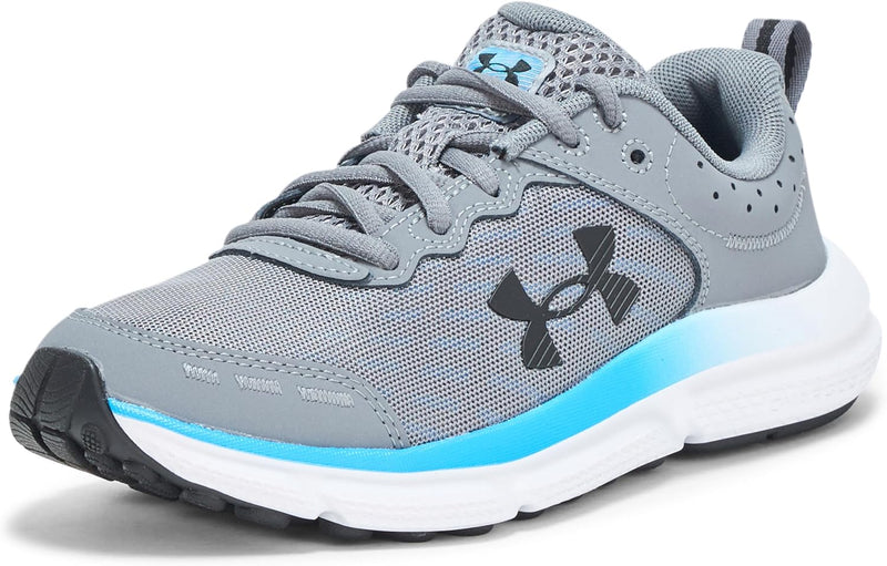 Boys' Grade School UA Assert 10 Running Shoes boys Sneakers - Titan Gray / Electric Blue / Black