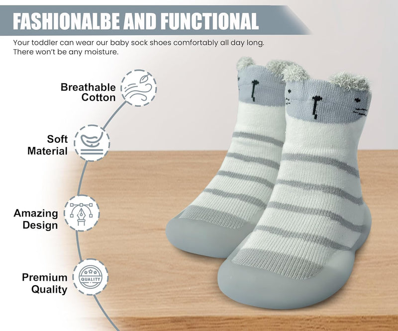 Dookeh Baby Sock Shoes Boys Girls First Walking Shoes Non-Slip Slippers Soft Sole Sneakers Toddler Infant Babygirl