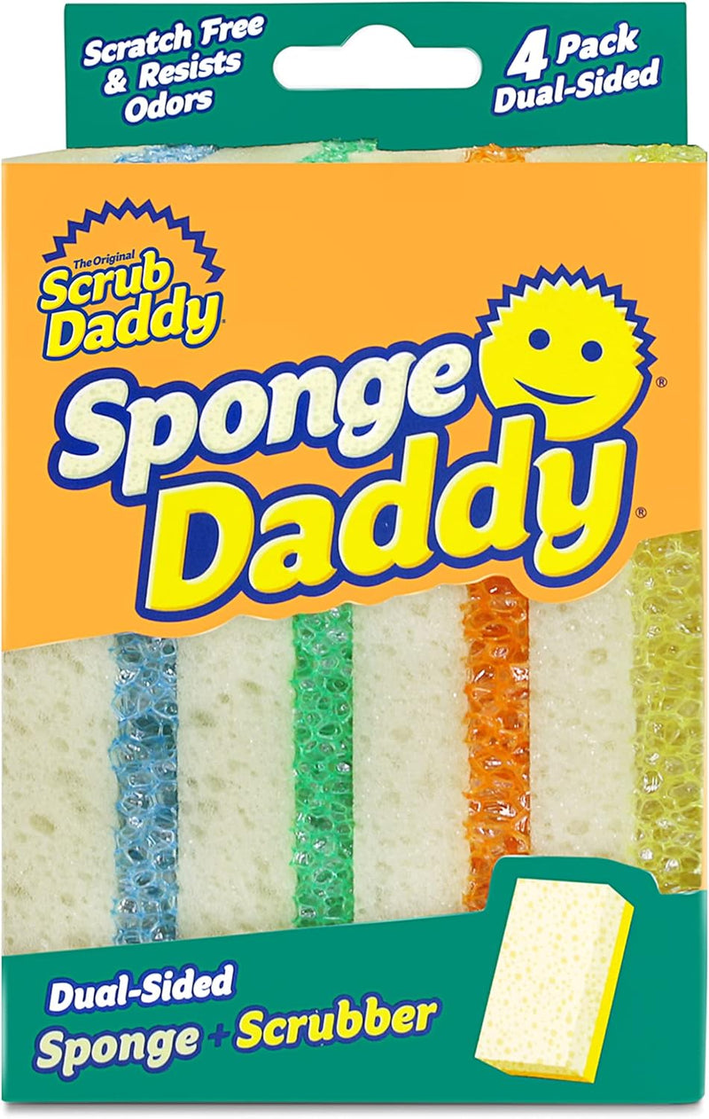 Sponge Daddy Dual Side Scrubber + Sponge Set Of 4 Assorted - Sponge Daddy