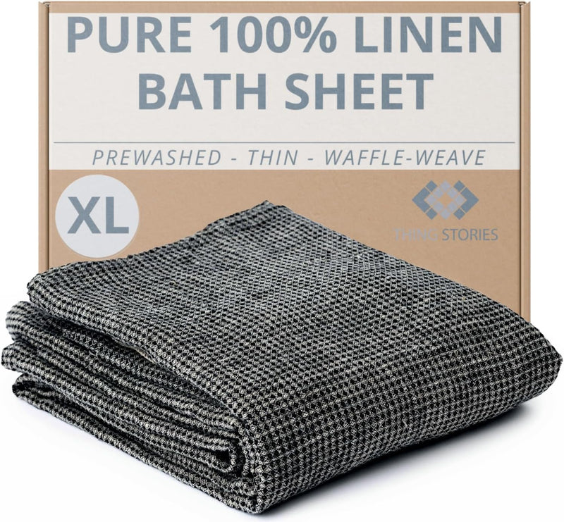 100% Linen Exfoliating Face Cloths - 6-Pack 10x10-inch Reusable Wash Clothes for Your Face - Facial Cleansing Cloth Waffle Weave Natural Fiber Washcloths - Small Face Towels for Women - Bath Sheet Black Natural