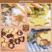 PureBake Cookie Cutters Shapes Baking Set, 12PCS Flower Round Heart Star Shape Biscuit Stainless Steel Metal Molds Cutters for Kitchen Baking Halloween Christmas Small Cookie Cutters