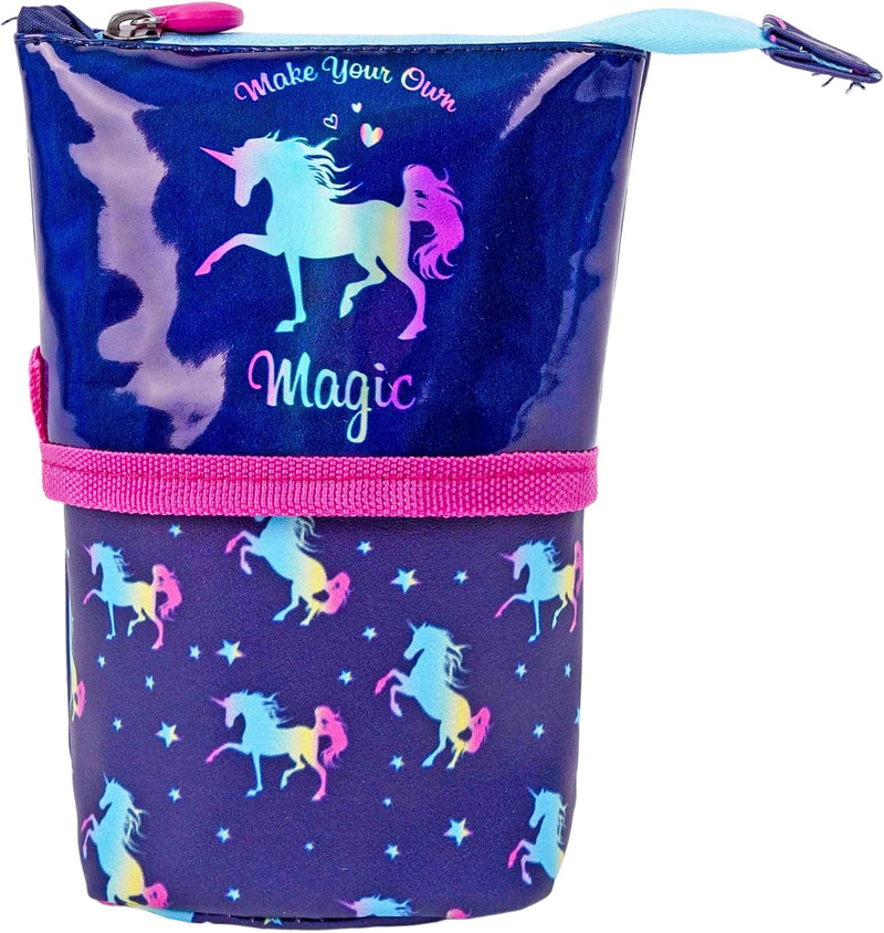 Nova Unicorn Private Pencil Case Magical Unicorn Print Zippered Stationery Pouch for School Supplies