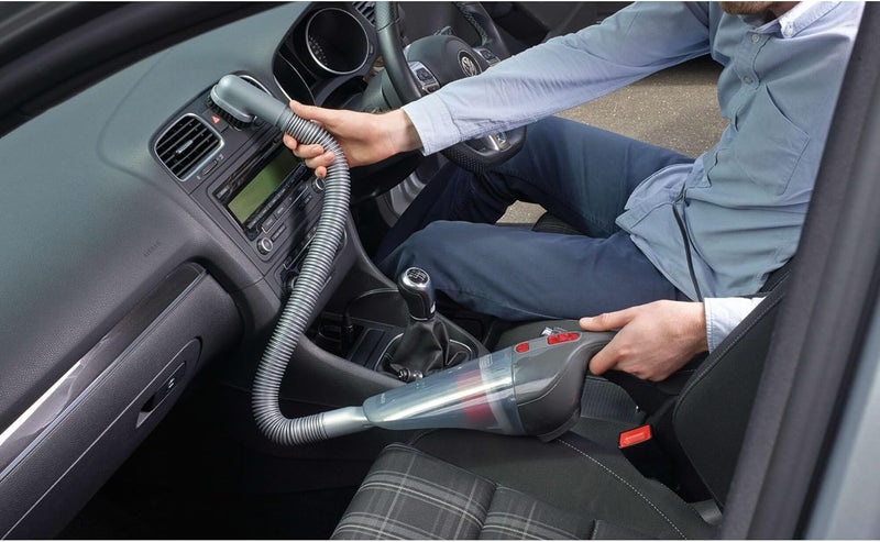 Black & Decker 12V DC Auto Dustbuster Handheld Car Vacuum with 6 Pieces Accessories for Car, Red/Grey - NV1210AV, 2 Years Warranty