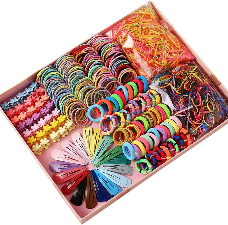 Shining Diva Fashion 780 Pcs Hair Accessories Set, Flower Bow Hair Clips Rubber Band Hair Ties Hairband for Girls Kids Baby Toddlers Women (14861zb) (Multicolor) - Style A - 780 pcs Combo