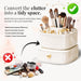 SPAULD Rotating Makeup Organizer, Adjustable Layers Spinning Skincare Organizer, Cosmetic Display Case with Brush Holder, Multi-Function Storage Carousel for Vanity Bathroom Countertop (Style 2)