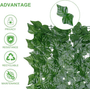 Toshionics 1x3 Meter Privacy Garden Fence Wall Artificial Plants Hedge Screening Roll Faux Ivy Leaf Vine Decoration For Backyard Outdoor UV Sunlight Protection In Garden Home Balcony Decor
