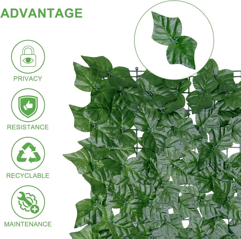 Toshionics 1x3 Meter Privacy Garden Fence Wall Artificial Plants Hedge Screening Roll Faux Ivy Leaf Vine Decoration For Backyard Outdoor UV Sunlight Protection In Garden Home Balcony Decor