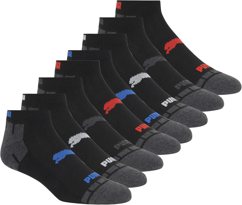 Men's 8 Pack Low Cut Socks Running Socks - Black