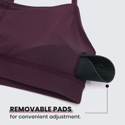 CRZ YOGA Y Back Sports Bra for Women - Padded Racerback Spaghetti Straps Thin Strap Low Impact Workout Yoga Bra