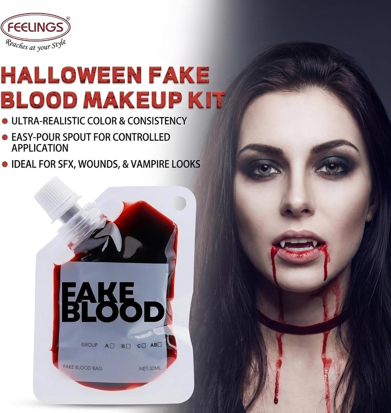 Fake Blood Bag 30ml Costume Fix Prop for Pranks & Parties