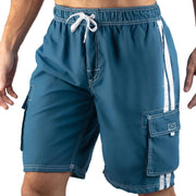 Men's Barracuda Swim Trunks (Regular & Extended Sizes) - Blue