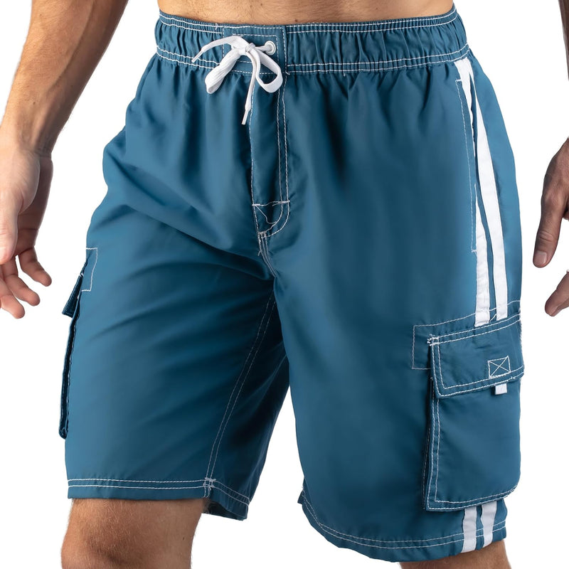 Men's Barracuda Swim Trunks (Regular & Extended Sizes) - Blue