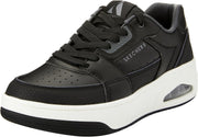uno court mens Sneaker - Black Leather Duraleather Charcoal Trim