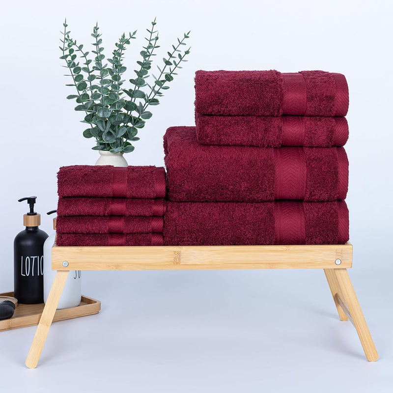 Cannon Bath Towel, 70x140 cm, 8 Piece Set, 2 Piece of 70x140cm bath towel, 2 Piece of 41x71cm Hand Towel & 4 Piece of 33x33cm Wash Cloth,100% Cotton for Bathroom, Spa & Gym (LINEN)